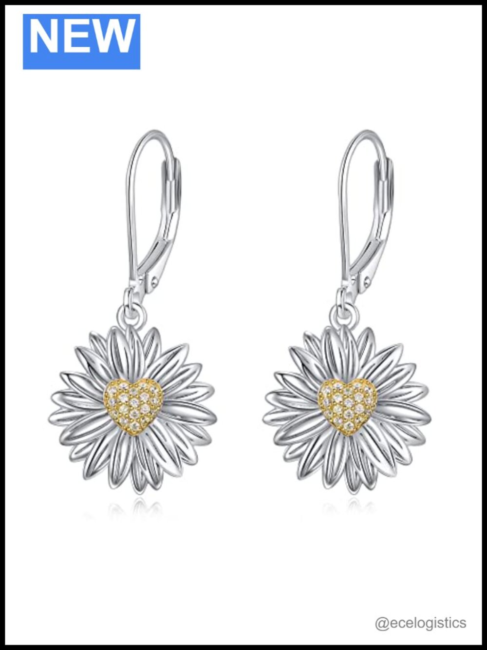 Daisy Flower Earrings 925 Sterling Silver Hypoallergenic Jewelry Gift for Women